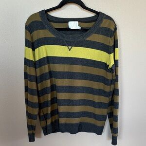 M by Michael Stans Extra Fine Wool Cashmere Blend Striped Sweater